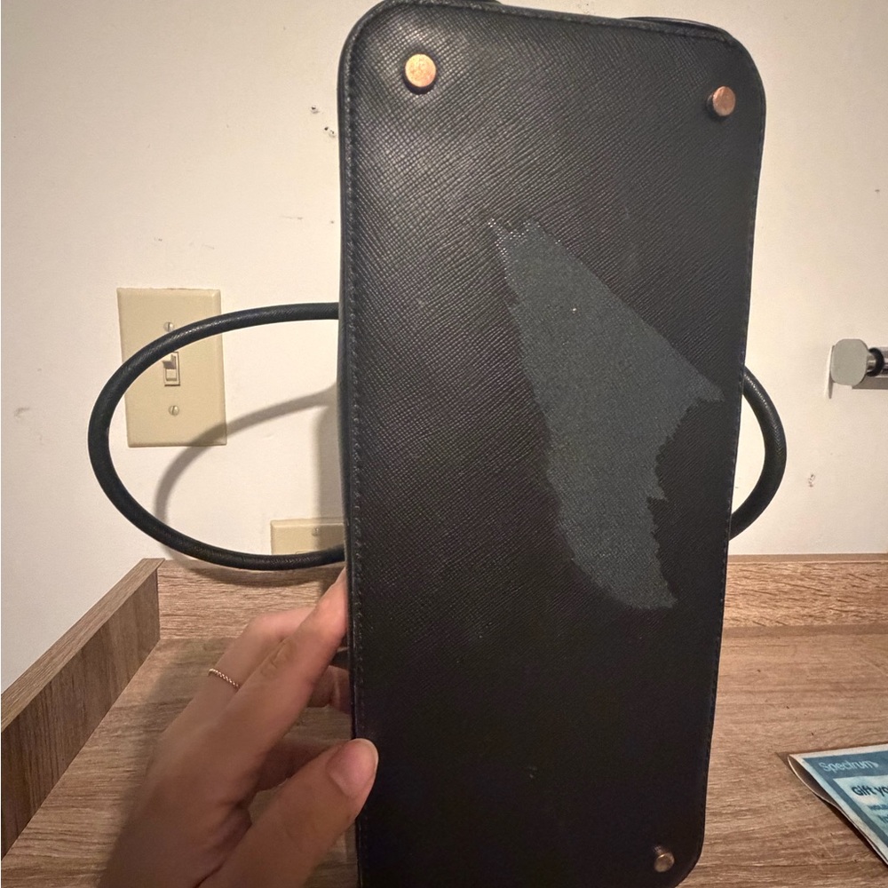 kate spade Black Leather Dome Satchel with Detachable Strap - Picture 7 of 8